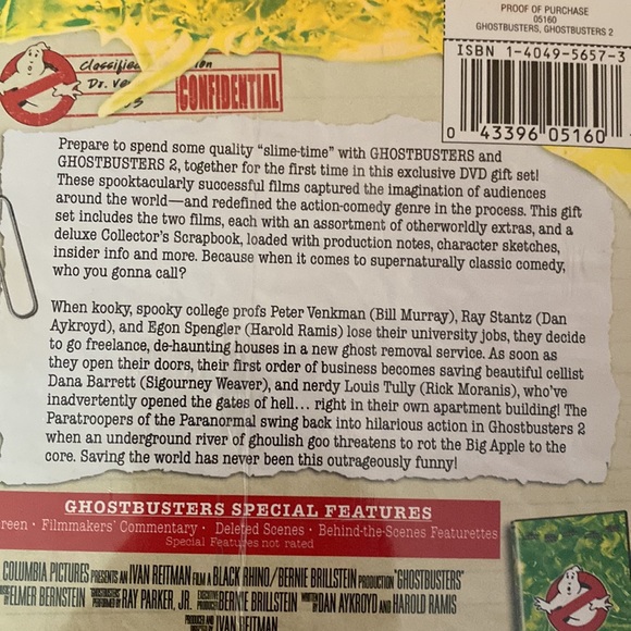 Sealed Ghostbusters 1 & 2 DVD - Picture 3 of 6